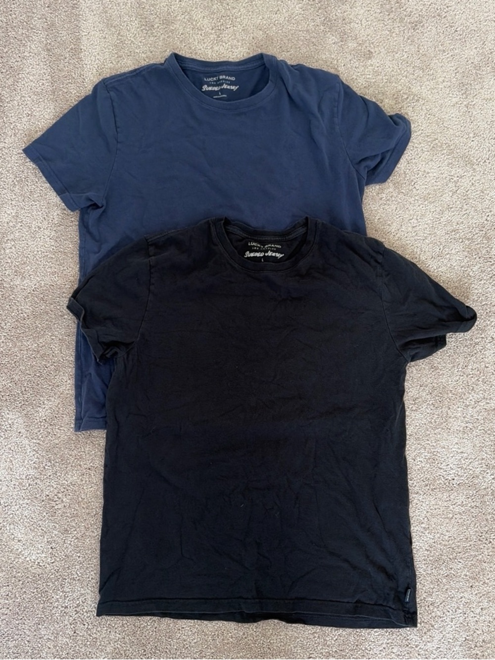 Lucky Brand Short Sleeve Tee Set - Navy and Black
